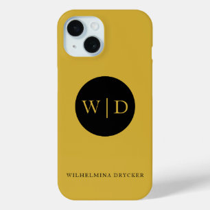 Personalized Monogram Metallic Gold iPhone 15 Case