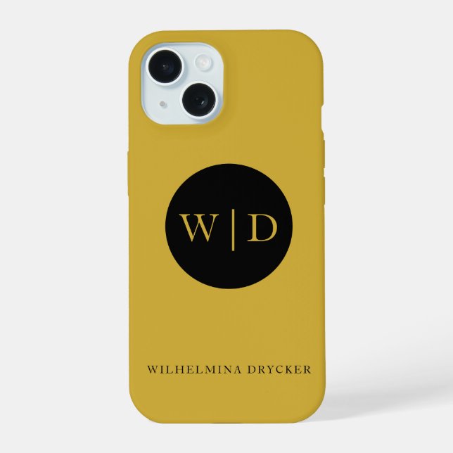 Personalized Monogram Metallic Gold Iphone Case (Back)