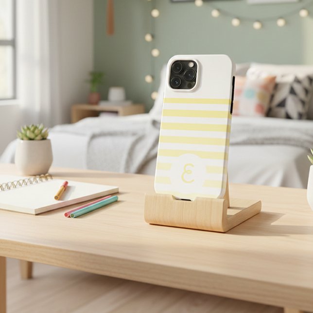 Personalized Monogram Minimal Striped Modern Desig Case-Mate iPhone Case (Creator Uploaded)