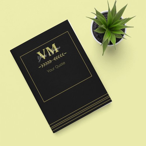 personalized monogram minimalist modern elegant  notebook
