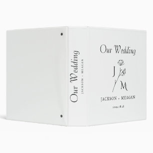 Personalized Monogram Minimalist Wedding Binder