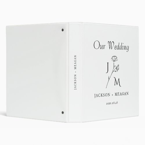 Personalized Monogram Minimalist Wedding Binder