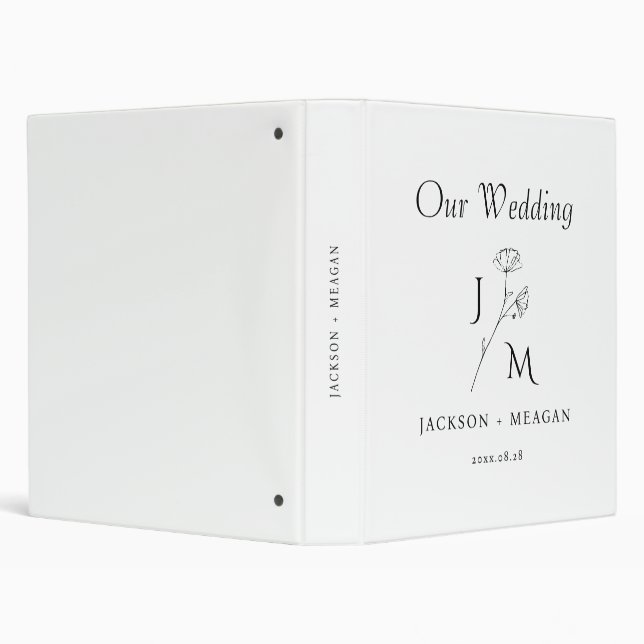 Personalized Monogram Minimalist Wedding Binder (Background)