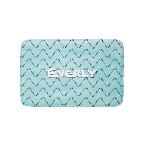 Personalized Monogram Mint Aztec Arrow Pattern Bath Mat