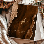 Personalized Monogram Mocha Brown Gold Agate 2025 Planner<br><div class="desc">This elegant 2025 planner features a mocha brown watercolor agate design trimmed with gold faux glitter. Personalize it with monogram initials in trendy gold-colored script lettering,  along with the name and the year in sans serif font.</div>