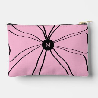 Personalized Monogram Modern Abstract Floral Pink