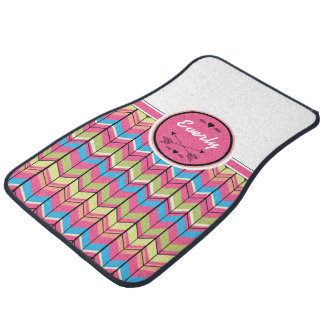 Personalized Monogram Modern Arrow Pattern Car Floor Mat