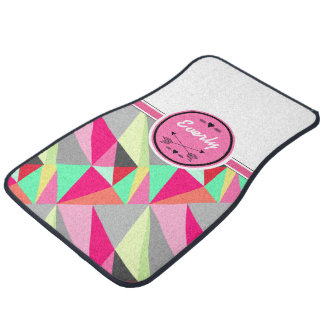 Personalized Monogram Modern Arrow Pattern Car Mat