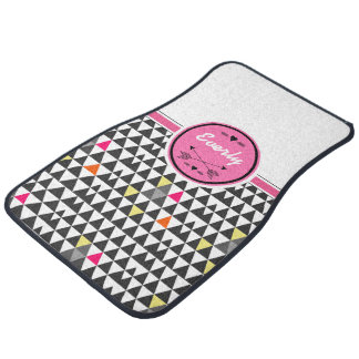Personalized Monogram Modern Arrow Pattern Car Mat