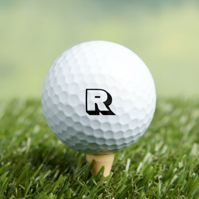 Personalized Monogram Modern Block Typography Golf Balls (Insitu Tee)