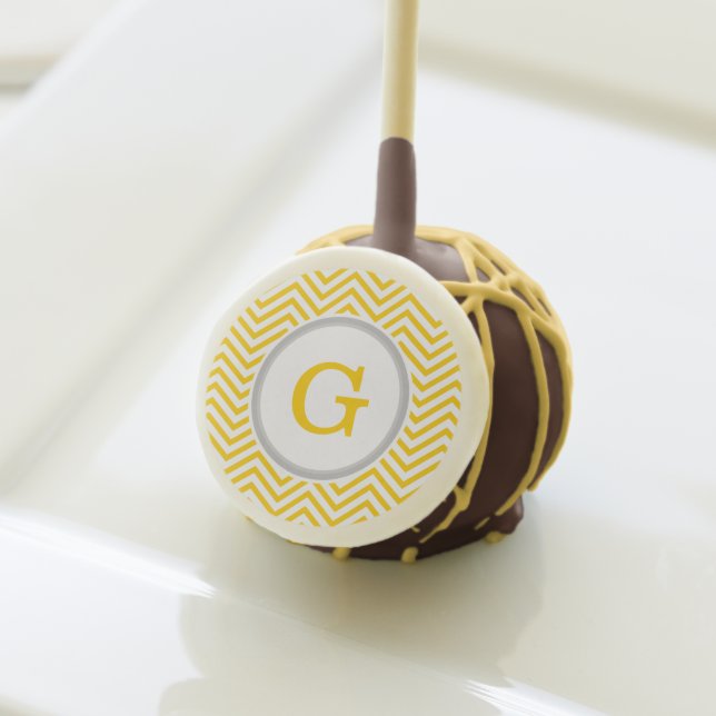 Personalized Monogram Modern Circle Pattern Cake Pops (Front Insitu)