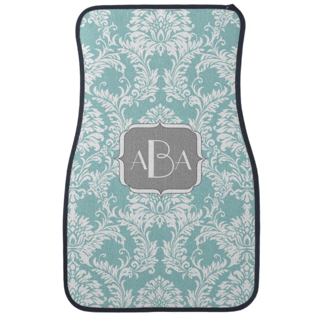 Personalized Monogram Modern Damask Any Color Car Mat (Front)