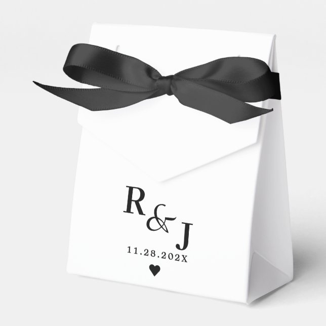Personalized Monogram Modern Elegance Wedding Favor Boxes (Front Side)