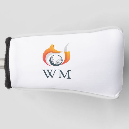 Personalized Monogram Modern Fox And Ball  Golf Head Cover