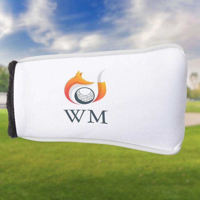 Personalized Monogram Modern Fox And Ball  Golf Head Cover (Personalized Monogram Modern Fox And Ball Golf Head Cover)