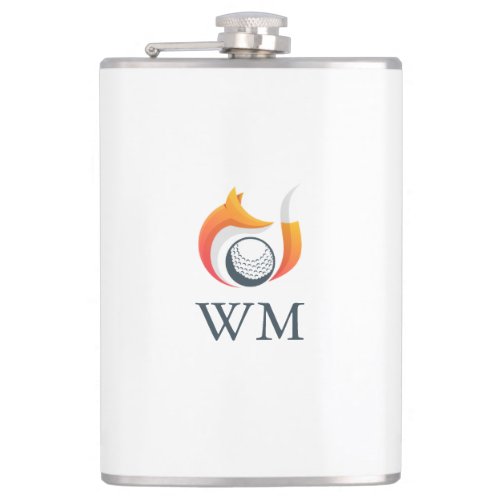 Personalized Monogram Modern Fox And Golf Ball Flask
