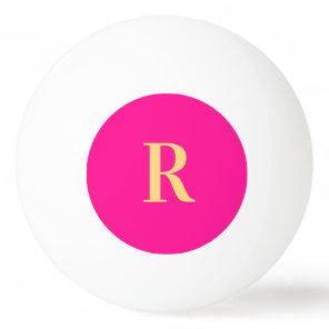 Personalized Monogram Modern Hot Pink Ping Pong Ball