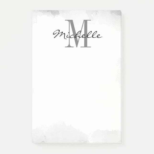 Personalized Monogram Modern Minimalist Feminine Post-it Notes (Front)