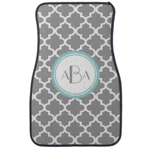 Personalized Monogram Modern Moroccan Any Color Car Floor Mat