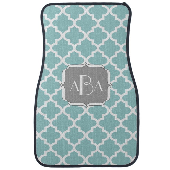 Personalized Monogram Modern Moroccan Any Color Car Mat (Front)