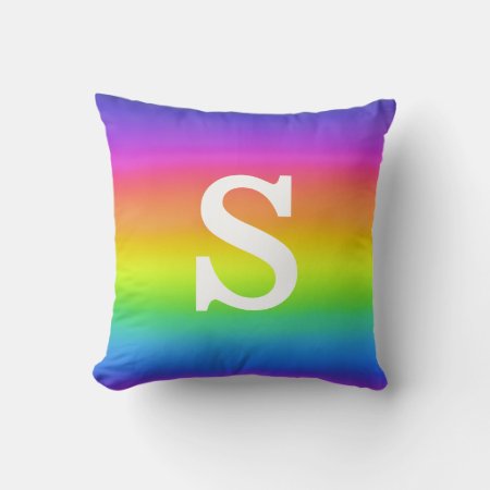 Personalized Monogram Modern Ombre Throw Pillow