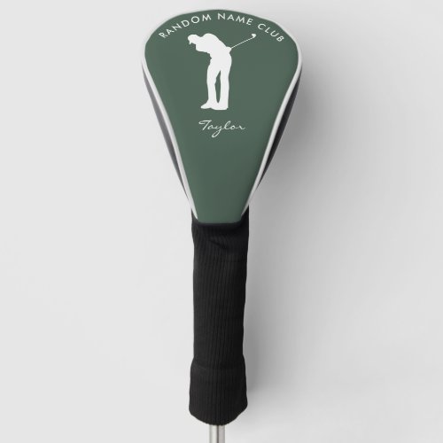 Personalized Monogram Modern Sage Green Club Name Golf Head Cover