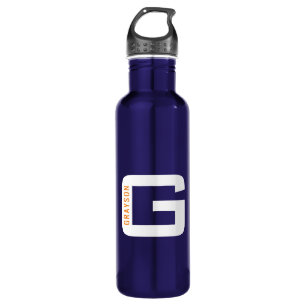 Personalized Monogram Modern Unique Techy Stainless Steel Water Bottle