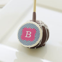 Personalized Monogram Modern Zig Zag Pattern Cake Pops