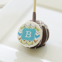 Personalized Monogram Modern Zig Zag Pattern Cake Pops