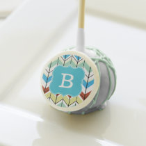 Personalized Monogram Modern Zig Zag Pattern Cake Pops