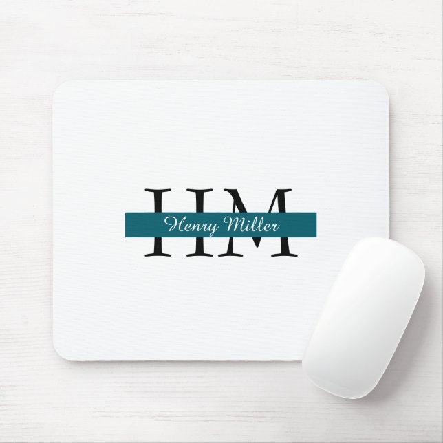 Personalized Monogram Mousepad | Custom Initials (With Mouse)