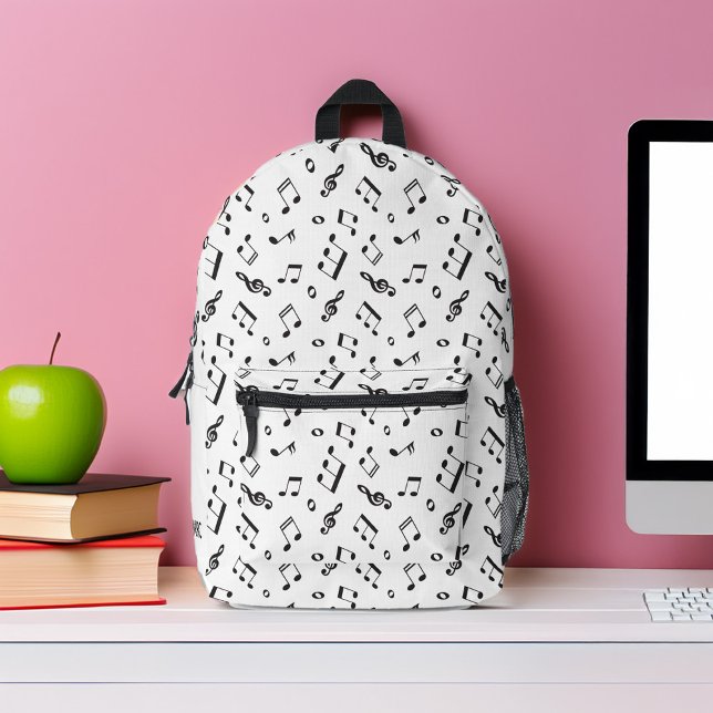 Personalized Monogram Music Notes Pattern Printed Backpack (Creator Uploaded)