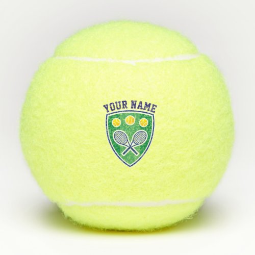 Personalized monogram name and logo yellow tennis balls
