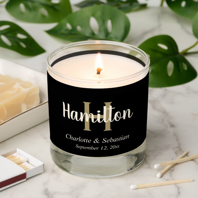 Personalized Monogram Name and Photo Scented Candle (Lit)