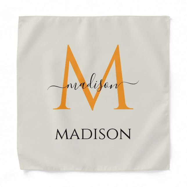 Personalized Monogram & Name  Bandana (Front)