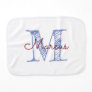 Personalized Monogram Name Blue Boy Baby Burp Cloth