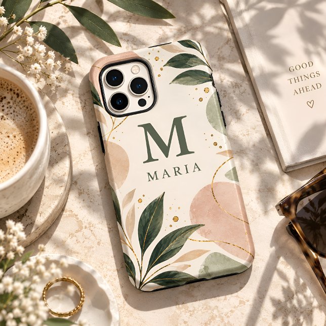 Personalized Monogram Name Botanical Iphone Case (Creator Uploaded)