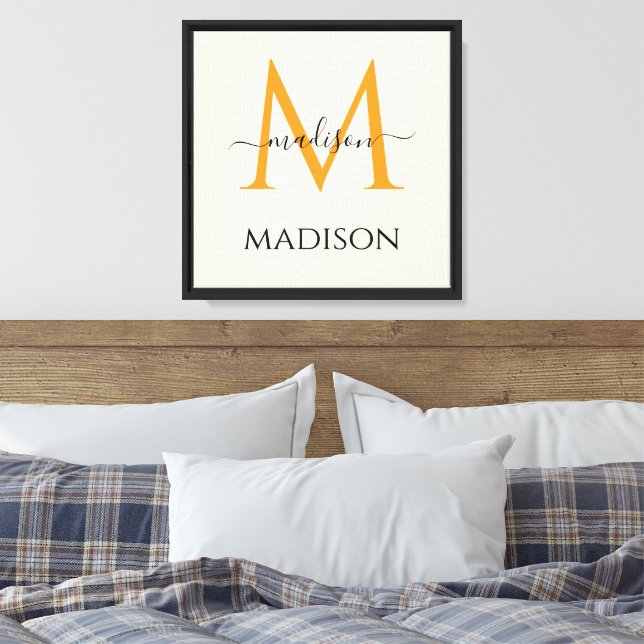 Personalized Monogram & Name  Canvas Print (Insitu(Bedroom))