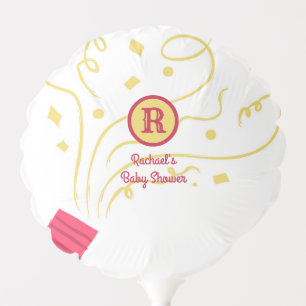 Personalized monogram name confetti baby shower balloon
