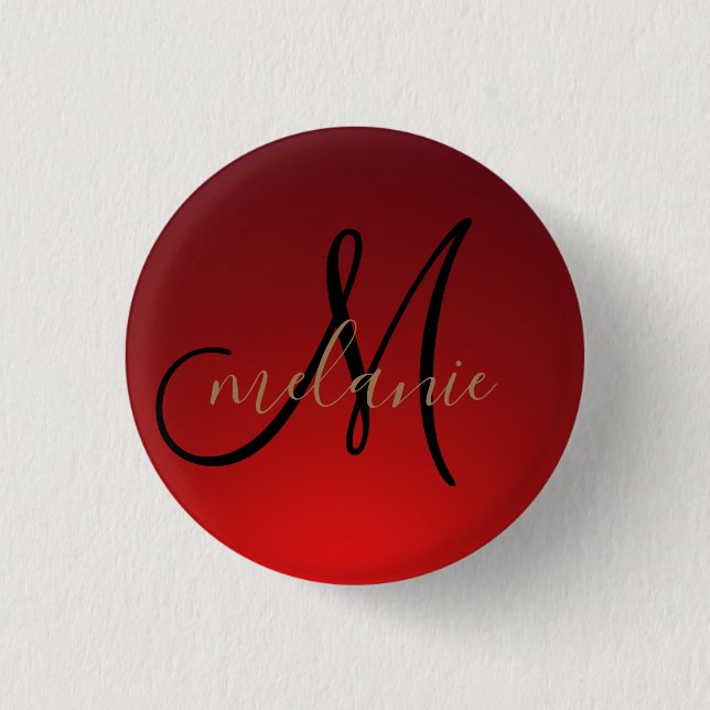 Personalized Monogram Name Custom  Button (Front)