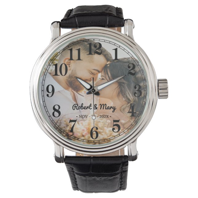 Personalized Monogram Name Custom Photo Watch (Front)