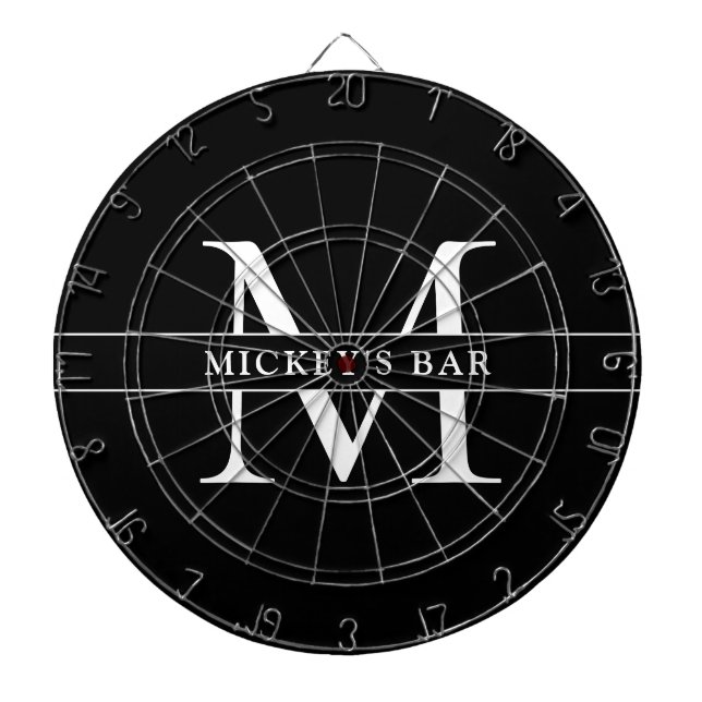 Personalized Monogram Name Dart Board (Front)
