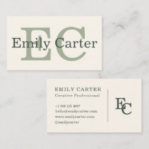 Personalized Monogram Name Elegant Business