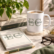 Personalized Monogram Name Elegant Coffee