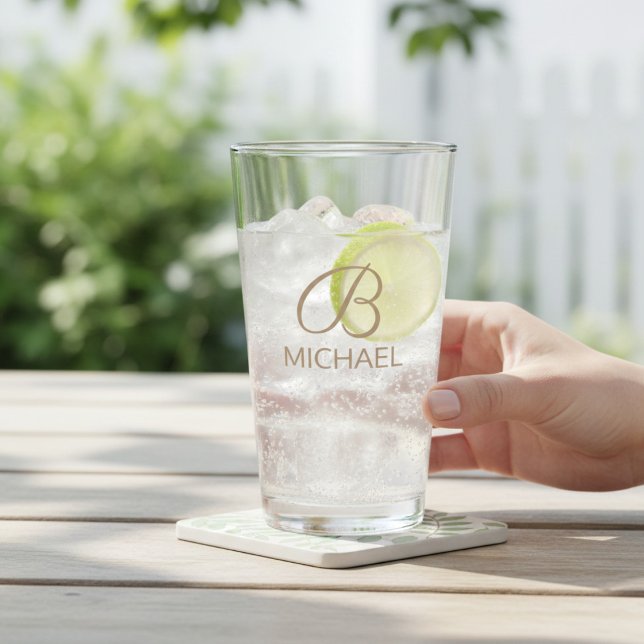 Personalized Monogram Name Elegant Gift Glass (Creator Uploaded)