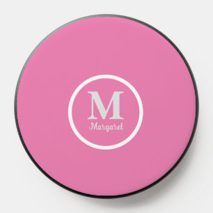 Personalized Monogram Name Elegant Modern Pink PopSocket