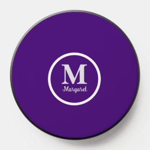Personalized Monogram Name Elegant Modern purple PopSocket