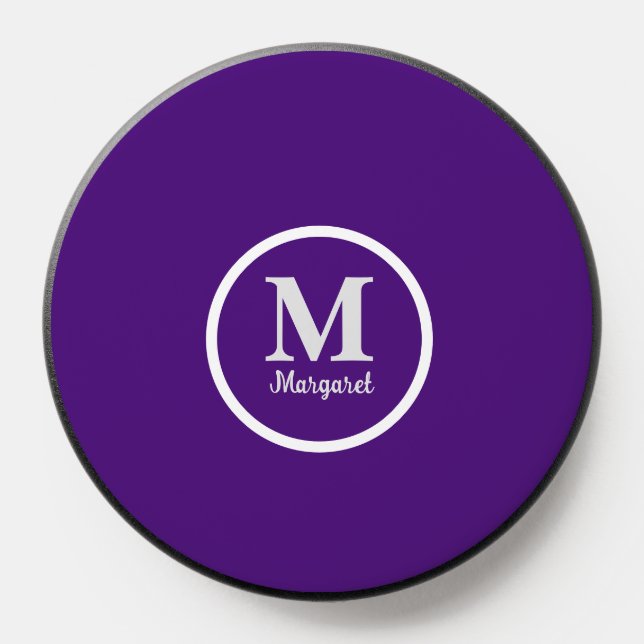 Personalized Monogram Name Elegant Modern purple  PopSocket (Popsocket)