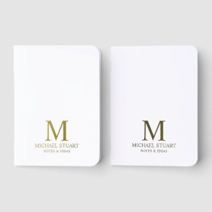Personalized Monogram Name Gold Pocket Notebook