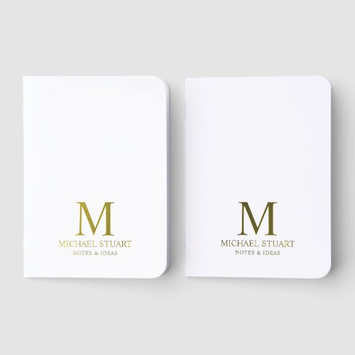 Personalized Monogram Name Gold Pocket Notebook